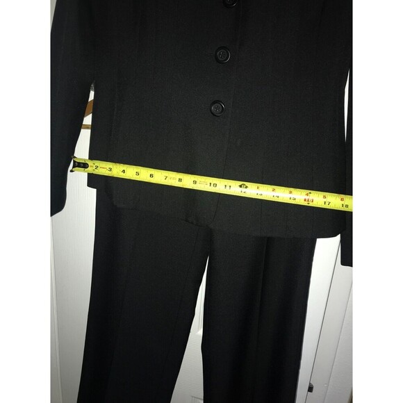 Le Suit Black Suit Set Jacket Blazer & Dress Pants Size 4 Petite Long‎ Sleeve - Picture 13 of 16